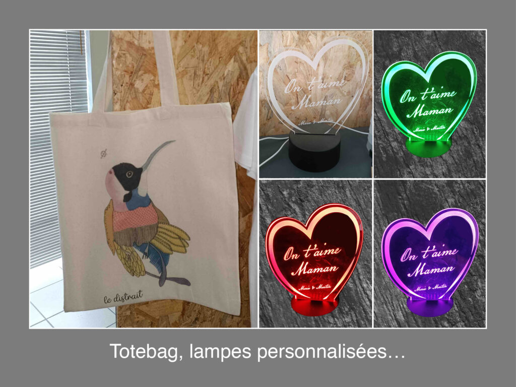 Mas Publicité impression sur totebag, lampes personnalisées et lumineuses